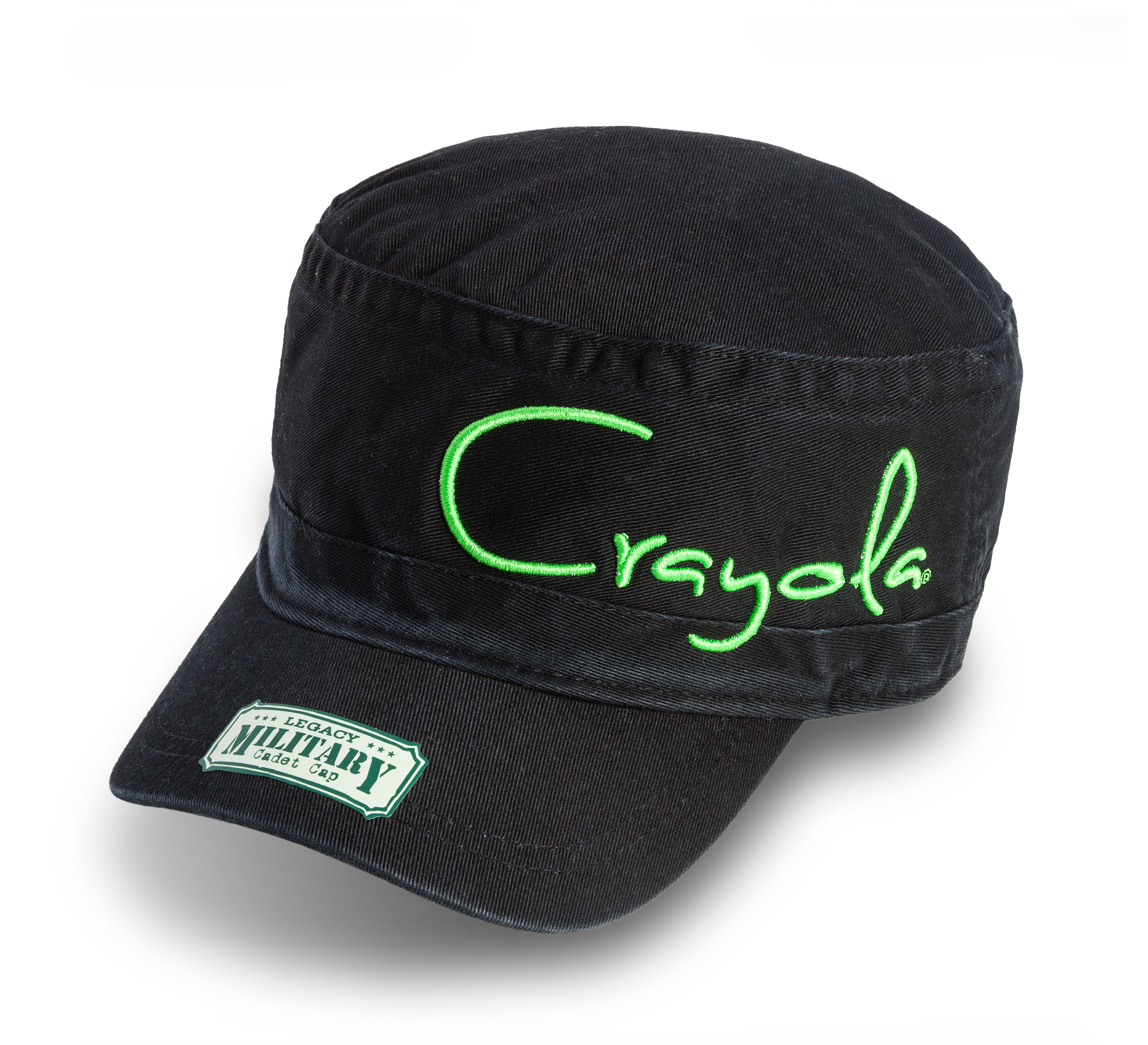 Crayola Black Cadet Hat (Green Logo) | Crayola